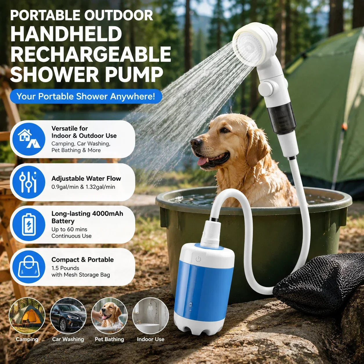 Portable Outdoor Pet Shower